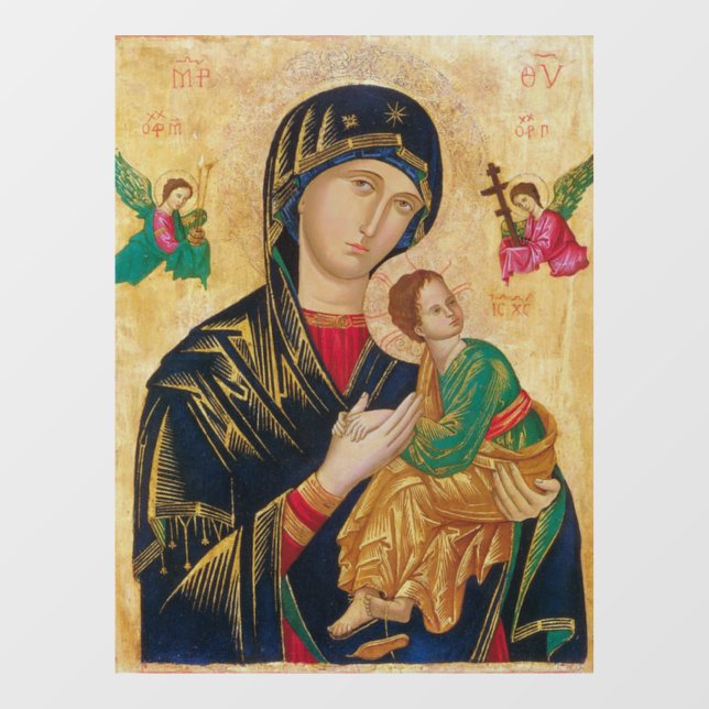 MOTHER MARY AND BABY JESUS ART WINDOW CLING (Sheet)