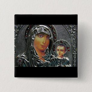 Mother Mary and Baby Jesus Button