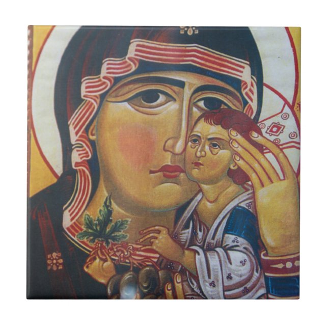 Mother Mary And Jesus Art Ceramic Tile (Front)