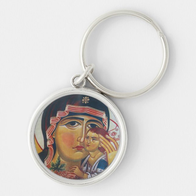 Mother Mary And Jesus Art Keychain (Front)