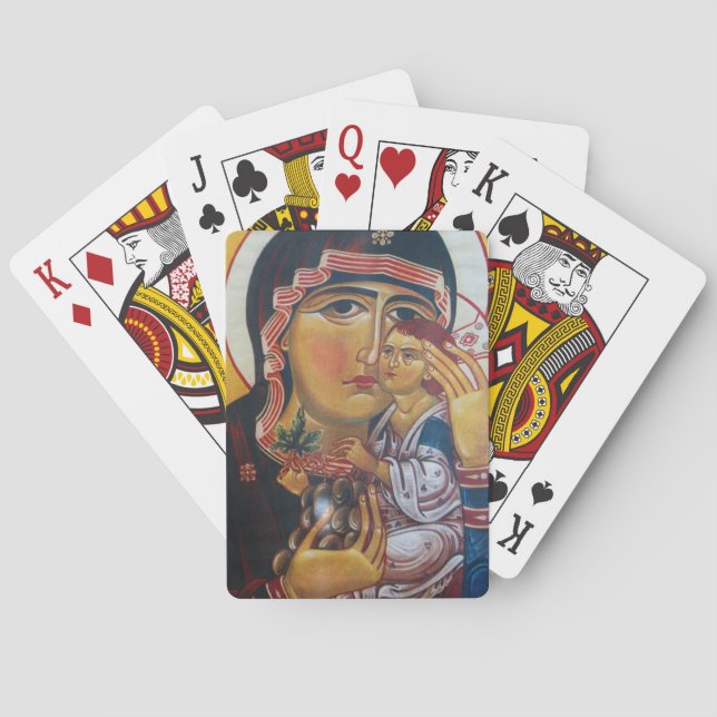 Mother Mary And Jesus Art Poker Cards (Back)