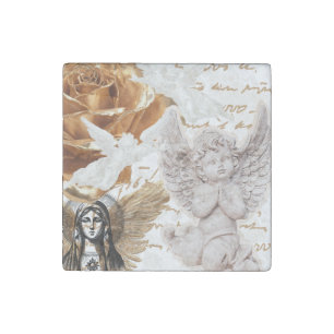 Mother Mary Angel Themed Peaceful And Luxurious Stone Magnet