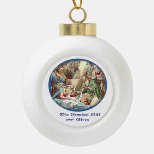  Mother Mary Ceramic Ball Christmas Ornament