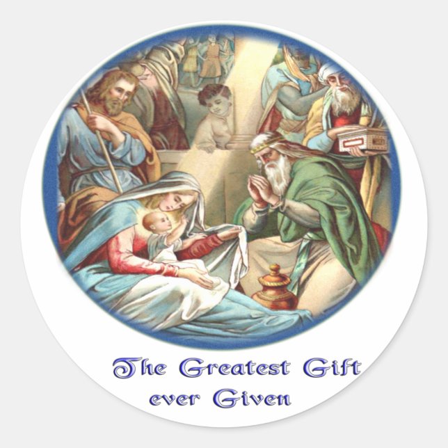 Mother Mary Classic Round Sticker (Front)