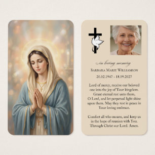 Mother Mary custom Funeral Prayer Card