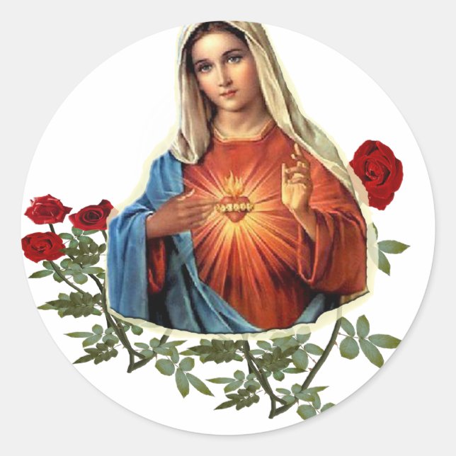 Mother Mary Gift Items Classic Round Sticker (Front)