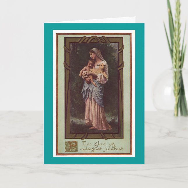 Mother Mary Holding The Christ Child Holiday Card (Front)