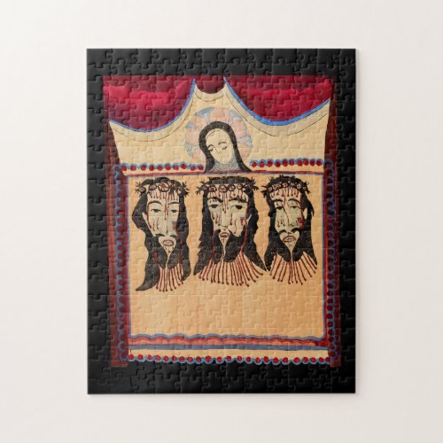 Mother Mary Jesus Christ Thorn Crown art Painting  Jigsaw Puzzle