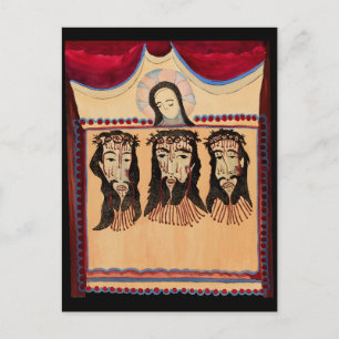 Mother Mary Jesus Christ Thorn Crown art Painting  Postcard