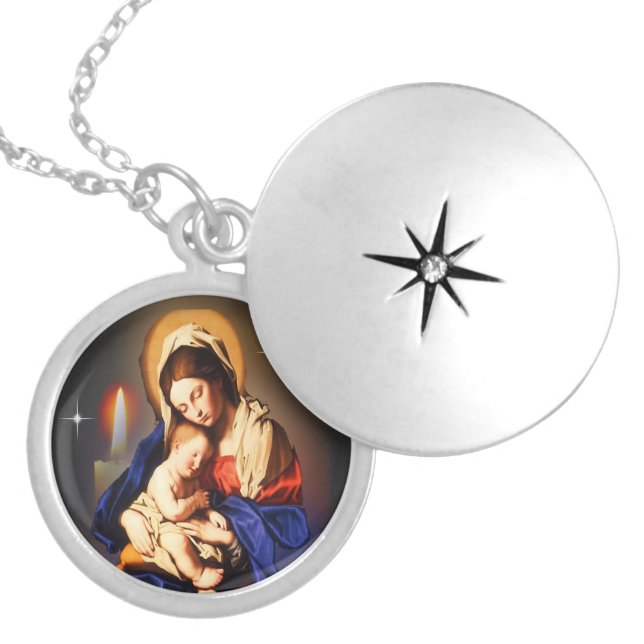 Mother Mary Locket Necklace (Front)
