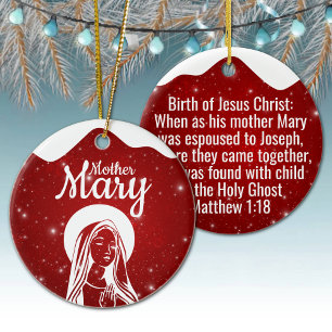 Mother Mary Matthew 1:18 Holy Ghost Passage ⛪️ 🎄 Ceramic Ornament