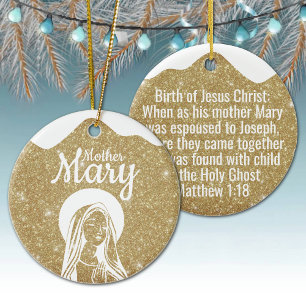 Mother Mary Matthew 1:18 Holy Ghost Passage  ⛪️ 🎄 Ceramic Ornament
