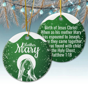 Mother Mary Matthew 1:18 Holy Ghost Passage ⛪️ 🎄 Ceramic Ornament