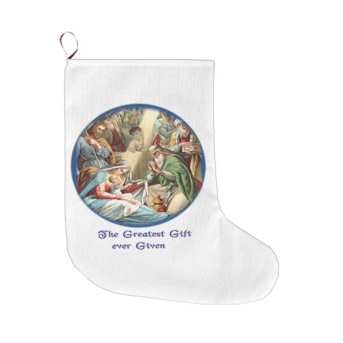 Mother Mary Nativity scene Small Christmas Stockin Large Christmas Stocking