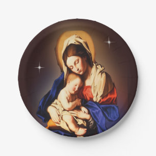 Mother Mary Paper Plates