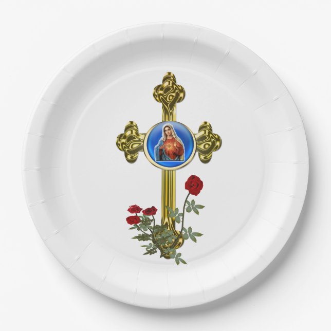 Mother MAry Paper Plates (Front)