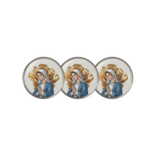 Mother Mary Religious Catholic Christian Faith Golf Ball Marker
