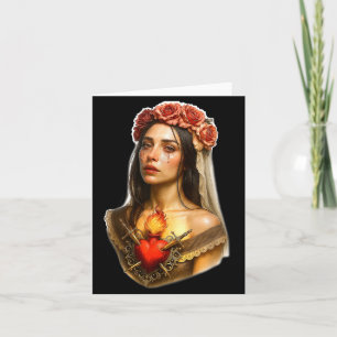 Mother Mary Sacred Heart Cry Card