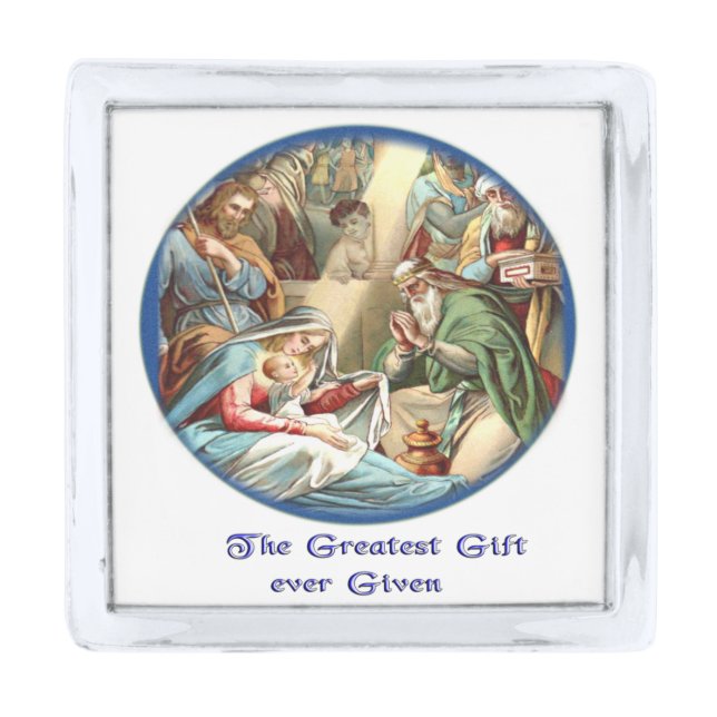 Mother Mary Silver Finish Lapel Pin (Front)