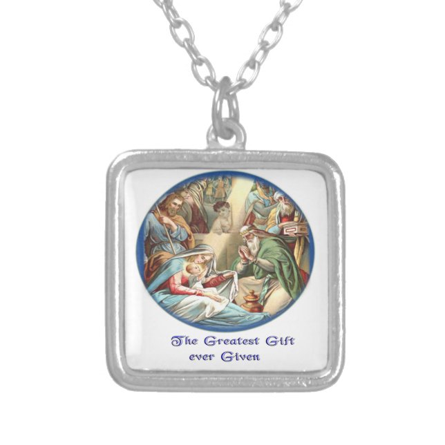 Mother Mary Silver Plated Necklace (Front)