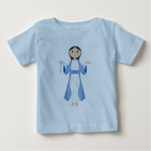 Mother Mary with Rosary Baby T-Shirt