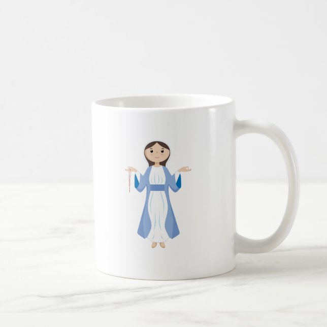 Mother Mary with Rosary Coffee Mug (Right)