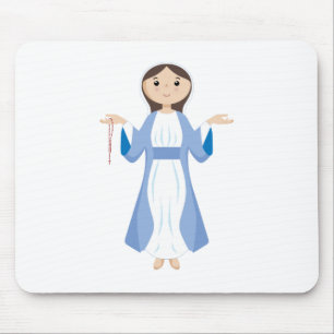 Mother Mary with Rosary Mouse Pad