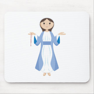 Mother Mary with Rosary Mouse Pad