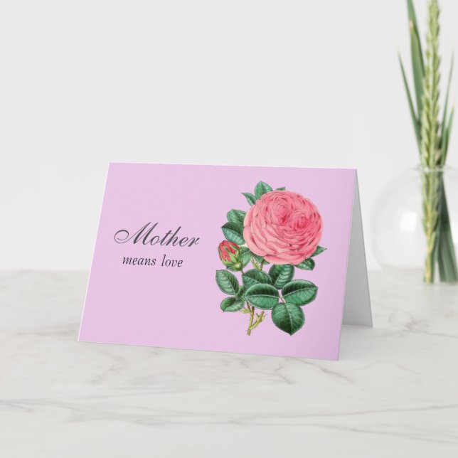 Mother Means Love Mother's Day Greeting Card (Front)
