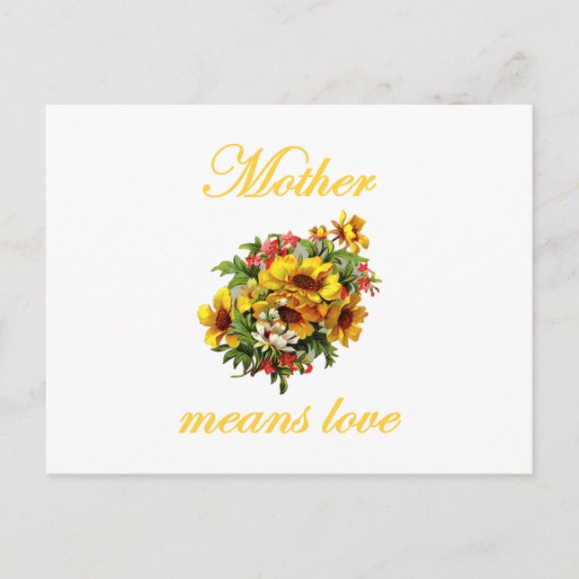 Mother Means Love Postcard (Front)