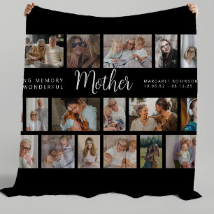 Mother Memorial 18 Photo Collage Fleece Blanket