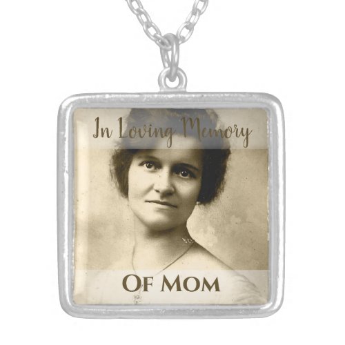 Mother Memorial Photo Charm Wedding Bouquet Silver Plated Necklace
