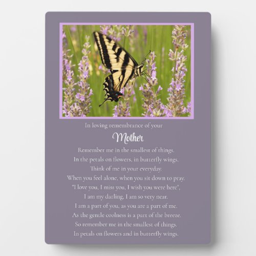 Mother Memorial with Butterfly and Spiritual Poem Plaque