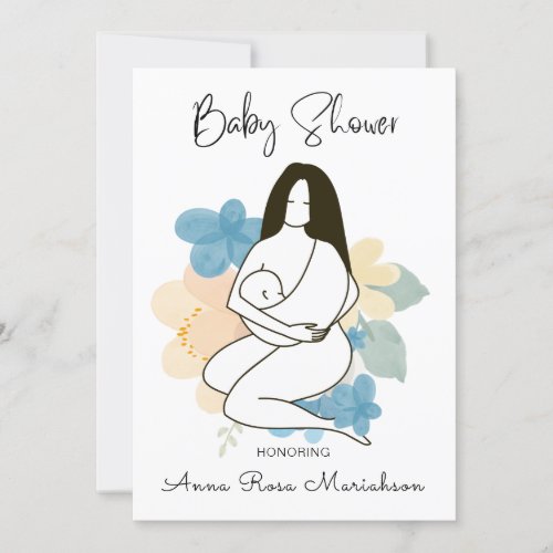 *~* Mother Mom Holding Baby Floral Baby Shower Invitation