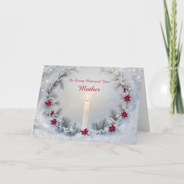 Mother Mom in Remembrance at Christmas Memorial Card (Front)