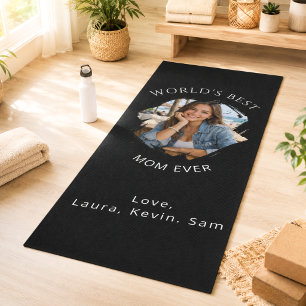 Mother Mom photo black Yoga Mat