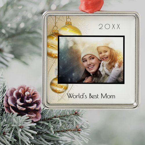 Mother Mom photo Christmas Metal Ornament