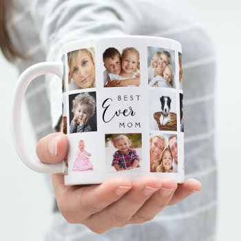 Mother Mom Photo Collage White Black Coffee Mug by EllenMariesParty at Zazzle