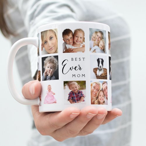 Mother mom photo collage white black coffee mug