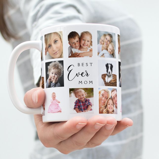 Mother mom photo collage white black coffee mug (Creator Uploaded)