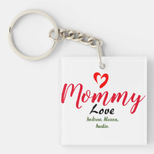 mother mommy mom kid names personalize custom  keychain