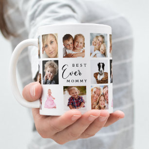 Mother mommy photo collage white black coffee mug