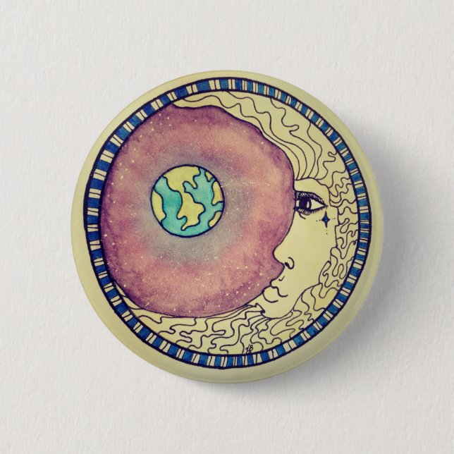 Mother Moon Pinback Button (Front)