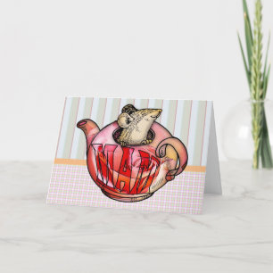 Mother, Mother's Day, Cute Mouse in teapot Card