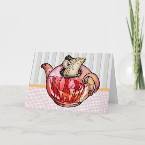 Mother Mothers Day Cute Mouse in teapot Card