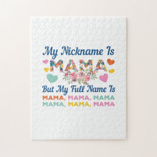 Mother My Nickname Is Mama Birthday Jigsaw Puzzle