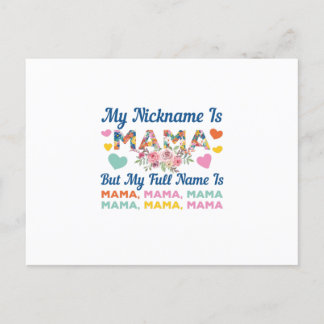 Mother My Nickname Is Mama Birthday Postcard