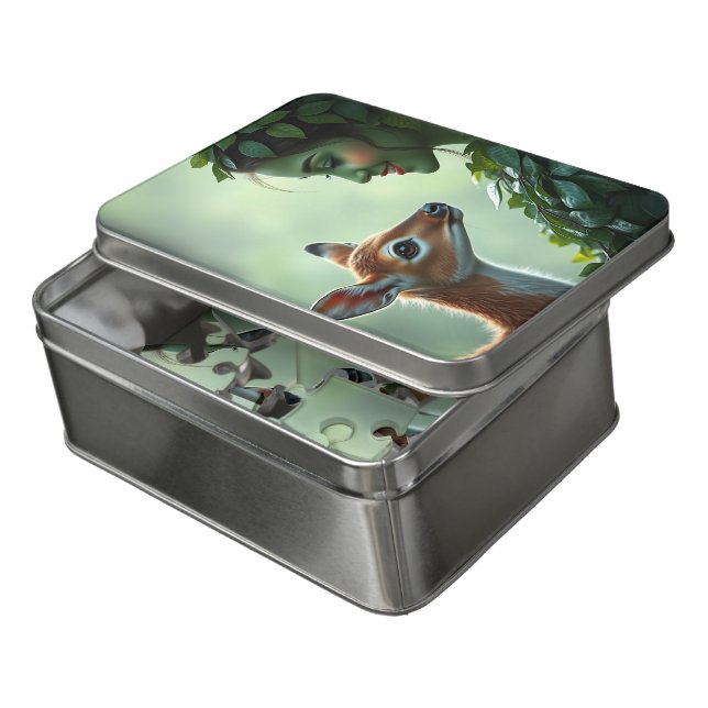 Mother Nature Beaming at a Young Deer Jigsaw Puzzle (Lid Open)