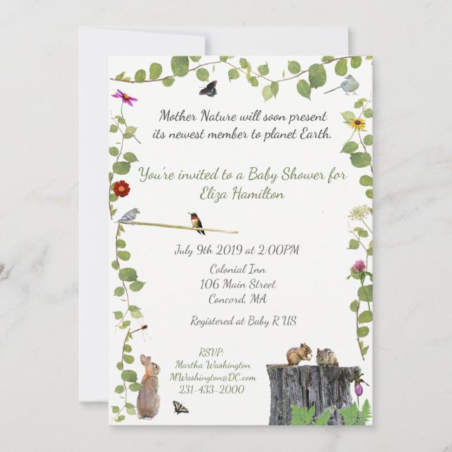 Mother Nature Calls: Baby Shower Invitation (Front)