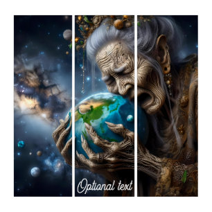 Mother Nature Grieving Earth Triptych